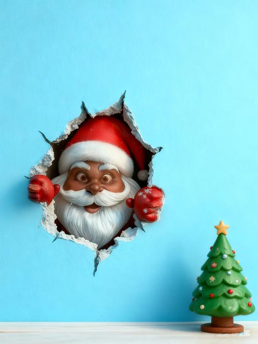 BLACK FRIDAY – Funny Christmas Character Wall Stickers (3PCS) • Self-Adhesive & Waterproof Holiday Decor • Easy Apply & Remove • Festive Wall Decoration for a Warm Christmas