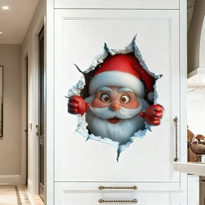 BLACK FRIDAY – Funny Christmas Character Wall Stickers (3PCS) • Self-Adhesive & Waterproof Holiday Decor • Easy Apply & Remove • Festive Wall Decoration for a Warm Christmas