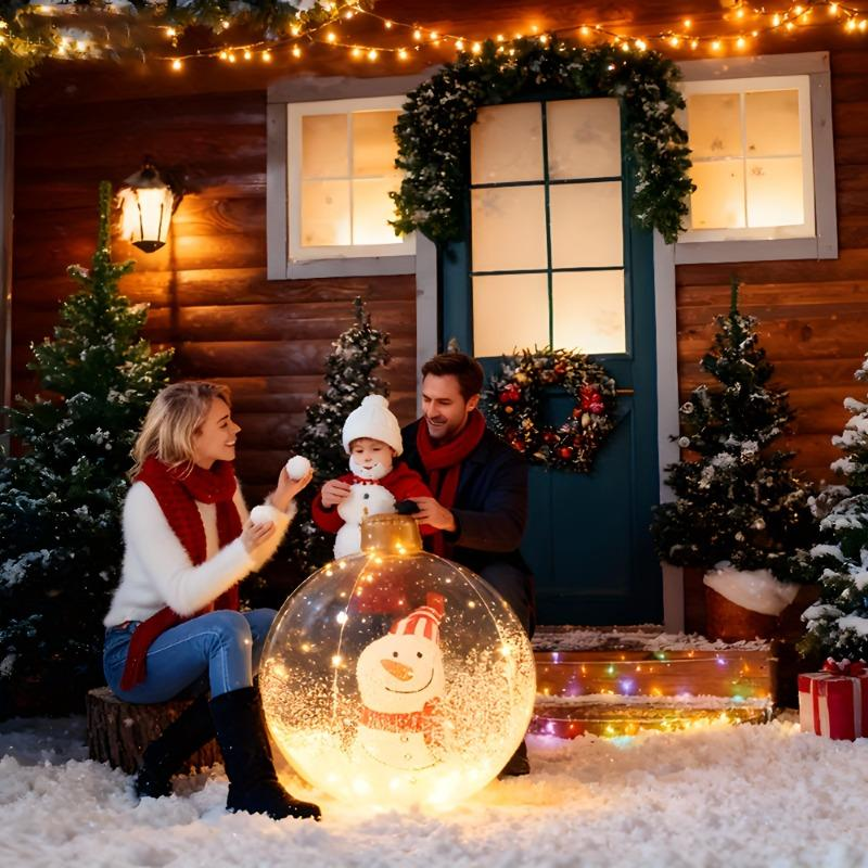 24-Inch Christmas Inflatable Decoration Set (3 Pieces) – Santa Claus, Snowman, and Christmas Tree (With LED Lights) | Holiday Patio/Garden/Lawn Decorations | Easy to Decorate, Illuminate Your Holiday Party and New Year'S Magic