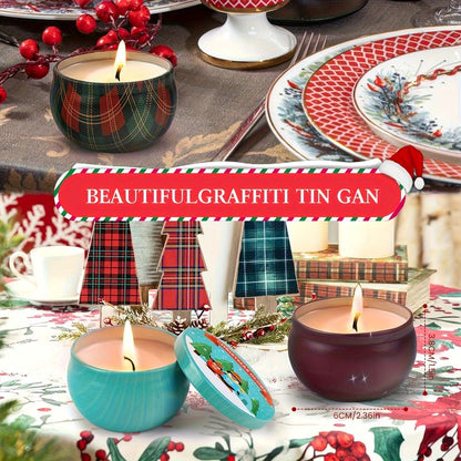 Christmas Candle Soy Wax Candle Gift Box: 12Pcs 2.5Oz, Essential for a Festive Atmosphere! Exquisite Christmas-Themed Candle, a Perfect Bath Companion, a Birthday Gift Box to Encounter Christmas Romance., Cozy Ambiance, Elegant Candles, Festive