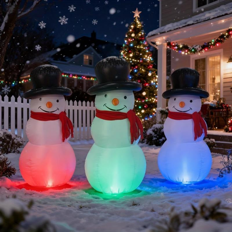 24-Inch Christmas Inflatable Decoration Set (3 Pieces) – Santa Claus, Snowman, and Christmas Tree (With LED Lights) | Holiday Patio/Garden/Lawn Decorations | Easy to Decorate, Illuminate Your Holiday Party and New Year'S Magic